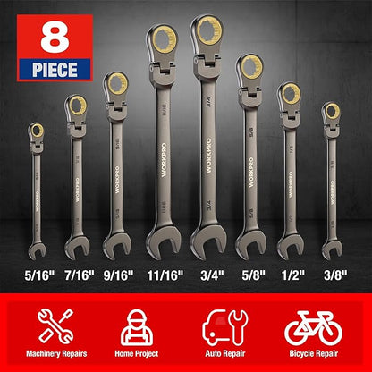 TorqueFlex™ 8-Piece Ratcheting Wrench Set